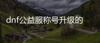 dnf公益服称号升级的终极指南